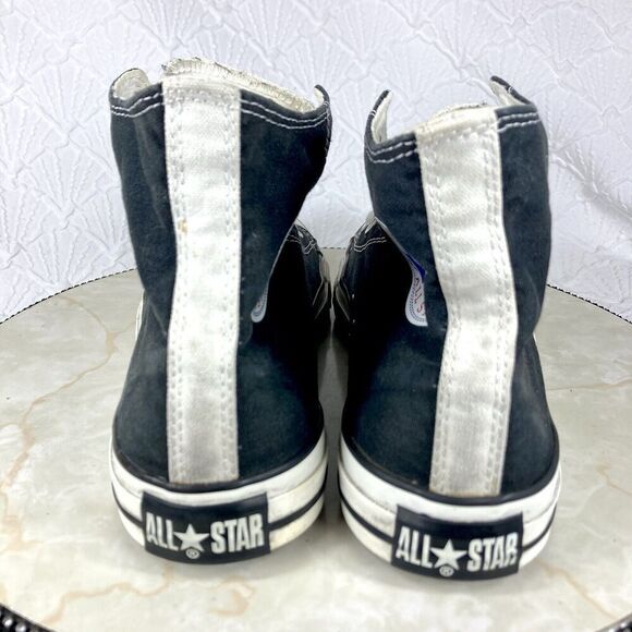 Converse All Star Sneakers Men Size 9.5 Black White Classic Chuck Taylor Hi Tops - Picture 7 of 11